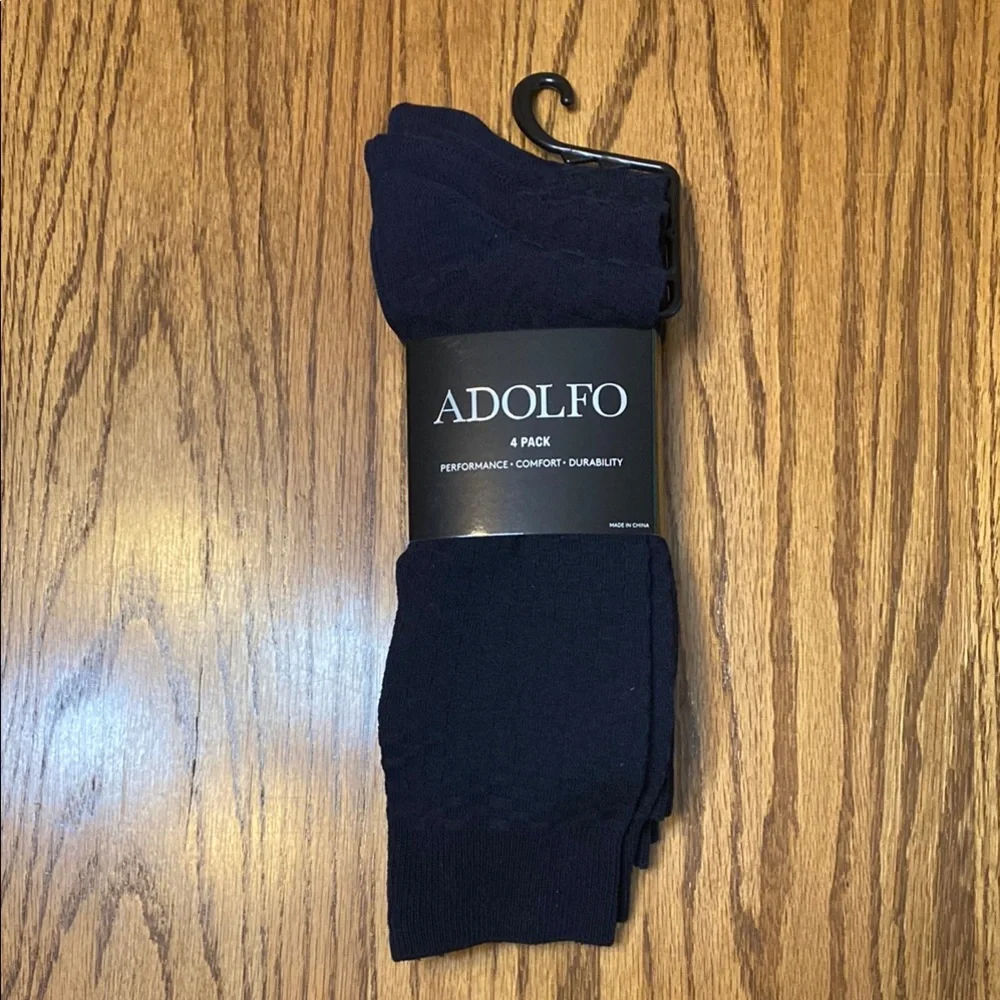 Adolfo Black Dress Socks 4 pack